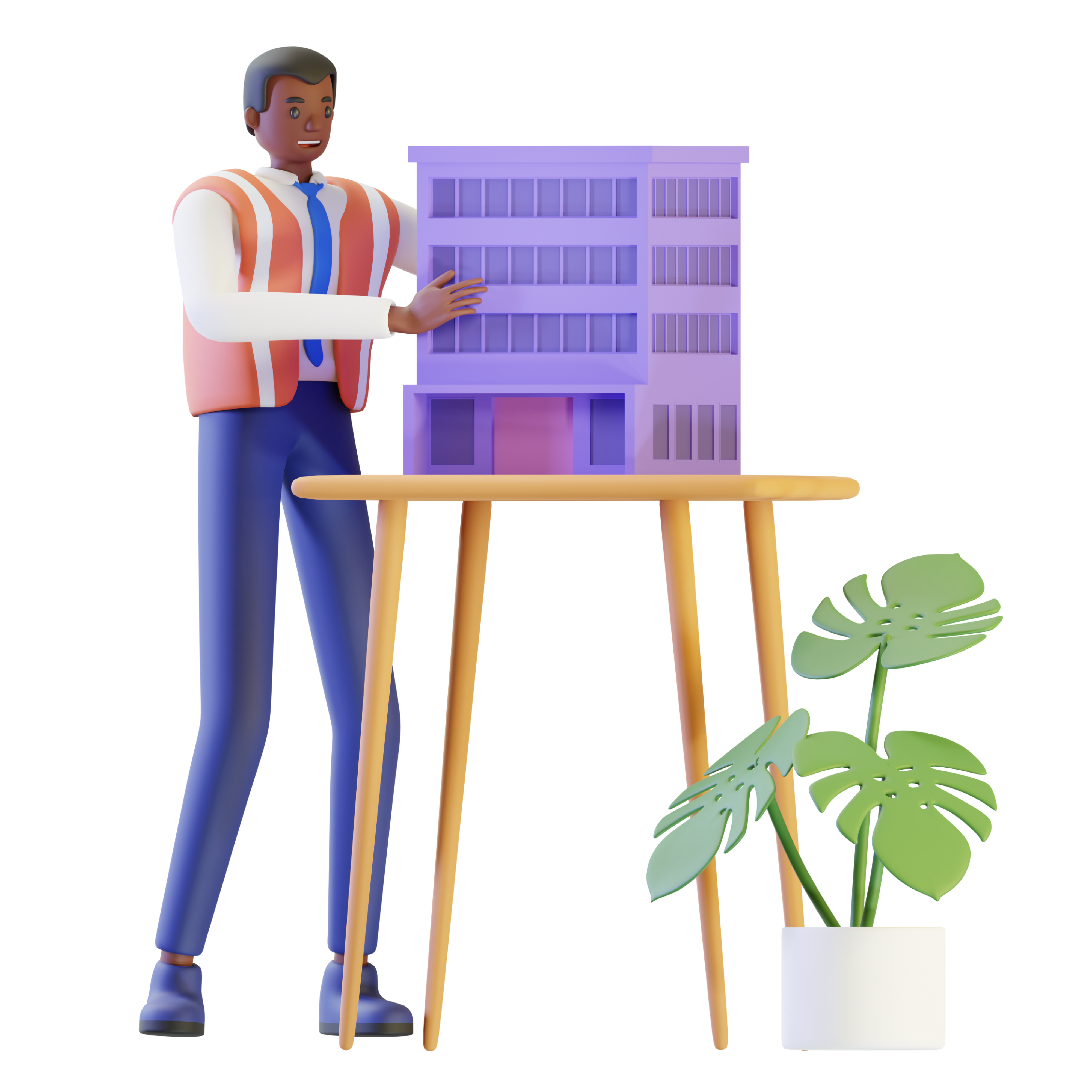 Business construction man planning