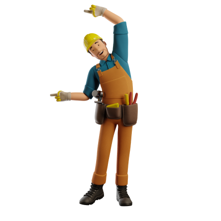 Pointing construction man